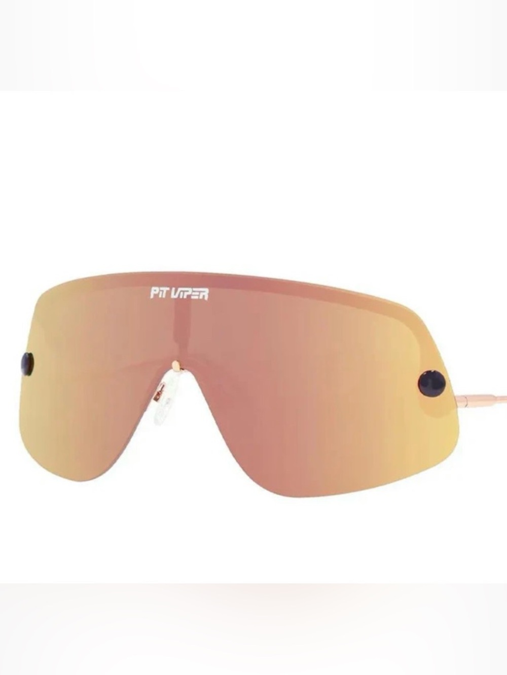 Pit Viper The Limousine Rose Gold Mirrored Shield Sunglasses - 2 lenses